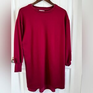 Elegant Long Sleeve Red Dress